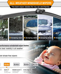 Beefy All Weather Wiper Blade Replacement For Audi A4 Q5 Q3 A5 RS5 S5 Allroad 2009-2020 wiper clears rain, snow, debris for quiet ride