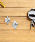 Two Concealed 43mm Zinc Alloy Hinges Set for Jewelry Boxes and Cabinets Four Piece Cross Folding Hidden Hinges With 180 Degree Rotation