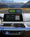 Top Shelf Head Up Display For Rivian R2 2026 digital speedometer projector showing speed data on dashboard.
