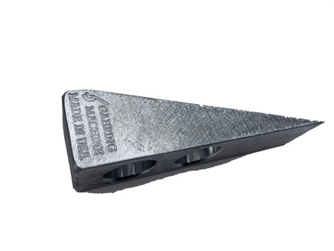 Side view of Beefy Aluminum Forced Entry Wedge For Halligan Bar 6061 T6 Pry Tool With Smooth Angled Face Lightweight 7.2 Oz Rescue Wedge.
