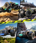 1/14 Scale Fast Brushless RC Car For Adults With 43 MPH Top Speed, 4x4 Off Road Monster Truggy in action on various terrains