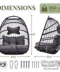 Outdoor Egg Chair Without Stand With Cushion Cozy For Patio Balcony Garden Hang From Ceiling Or Tree Mount Foldable Durable