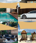 8x10 Shade Sail Permeable HDPE Outdoor Sun Shade Canopy For Patio Backyard Garden And Porch UV Block Sun Cover installations