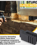 Black plastic stack shims, 1/16 in x 3-1/2 in, bulk pack installed under window