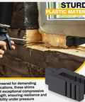 No Sweat Setup Bulk Pack 2500 Pcs Black Plastic Stack Shims For Door And Window Leveling 1X16 X 3X5 Inches in use under a window.