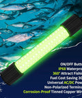 IP68 Underwater Fishing Light For Night Fishing Compatible With 20V Battery And 12-24V DC Power 1300 Lumen 13W glowing underwater with fish