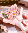 Mother’s Day bouquet made with 500 Pieces Pastel Pipe Cleaners Flower Kit For Flower Making Pink White Green Yellow 6 Color.