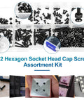 M2 Screws And Nuts Kit Dope Set For 3D Printing RC Planes And Small Projects 2Mm Diameter, organized in a compartment case.