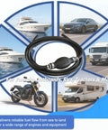 Universal Three Eighths Inch 10mm Fuel Line With Primer Bulb Kit for boats, cars, motorcycles, trucks, and RVs.