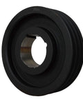 Top Shelf Hi Cap Wedge Belt Sheave Featuring Robust Taper Lock Bushing For Smooth Machine Drive Operation And Rock Solid Heavy Duty Industrial Transmission Grind, black 3-groove design