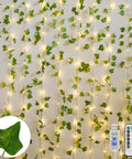 Ivy Vines Curtain Lights With 200 LEDs For Bedroom Dorm Wall Indoor Outdoor 6.5ft By 6.5ft With Remote Warm White Setup