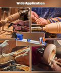 Badass Benchtop Wood Lathe Featuring A Solid 600 Watt Motor For Effortless Spinning And Flawless Detail Work Made For Weekend Tinkerers And Pro Level Woodcrafting Pros, showing detailed woodturning.
