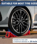 4 Pack Wheel Chocks For Trailers And RVs, Hard Plastic Tire Chocks With Non Slip Base And Rope For Easy Removal