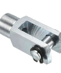 Air Cylinder Clevis End Y Connector 2 Pack M10x1.25 Female Thread 52mm Length For Foot Mounting On Pneumatic Cylinders Heavy Duty Silver Built To Last Metal Industrial Automation Grade, silver steel clevis end