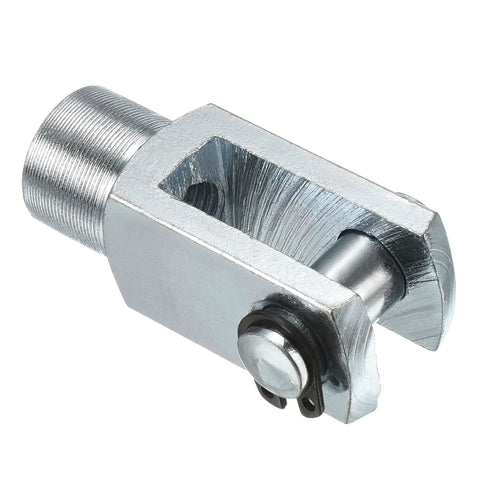 Air Cylinder Clevis End Y Connector 2 Pack M10x1.25 Female Thread 52mm Length For Foot Mounting On Pneumatic Cylinders Heavy Duty Silver Built To Last Metal Industrial Automation Grade, silver steel clevis end