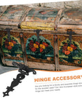 Set Of Four Retro European Style Wooden Box Hinges Built Tough For Durable Cabinet Hardware With No Sweat Installation Perfect For Diy Vintage Storage And Antique Furniture Restoration Projects on antique style chest.