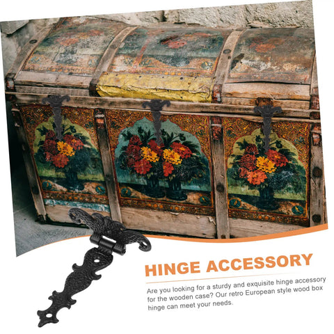 Set Of Four Retro European Style Wooden Box Hinges Built Tough For Durable Cabinet Hardware With No Sweat Installation Perfect For Diy Vintage Storage And Antique Furniture Restoration Projects on antique style chest.