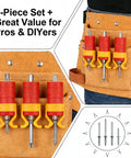 Red Black Screw Holder Drill Bit Guide And Secure Grip Accessory For Woodworking Projects Durable Plastic 40 Millimeters Pack Of 3 displayed in tool belt