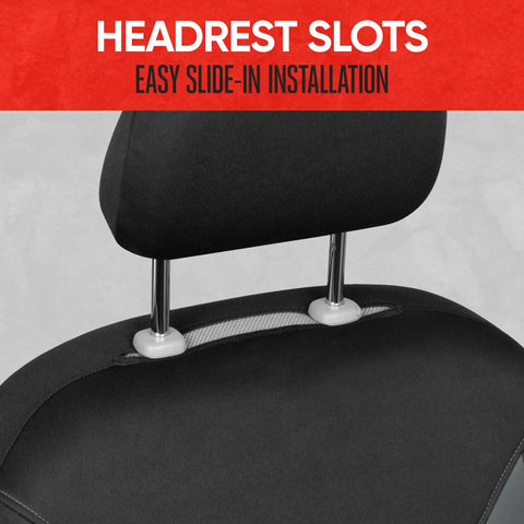 Front Seat Covers For Cars Trucks And SUVs Gray With Waterproof Neoprene Lining SpillGuard Protects Front Seats From Spills Stains And Wear