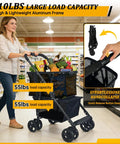 Woman using Folding Shopping Cart And Heavy Duty Pet Carrier 110 Lbs 2 In 1 Personal Cart with groceries in a supermarket