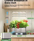 8 Pod Smart Indoor Hydroponics Growing System Kit With WiFi App Control LED Grow Light Stainless Steel Herb Planter