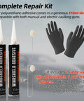Two Pack Urethane Windshield Adhesive Sealant For Cars Quick Curing Polyurethane Glass Repair Kit With Gloves Weather Resistant Black 310ml Delivers Strong Bond At Any Angle
