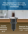 Garbage Disposal Air Switch Kit With Dual Outlet Sink Top Button Satin Nickel Finish Model STS OOSN installation view