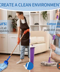 Comparison of microfiber mop and cotton string mop showing Grab These Top Shelf Microfiber Mop Refills For A Badass Clean Every Time.