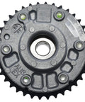 Heavy Duty Variable Timing Sprocket Built Damn Tough With Corrosion Resistant Housing And Reinforced Mounting Brackets, top view, metal gear.