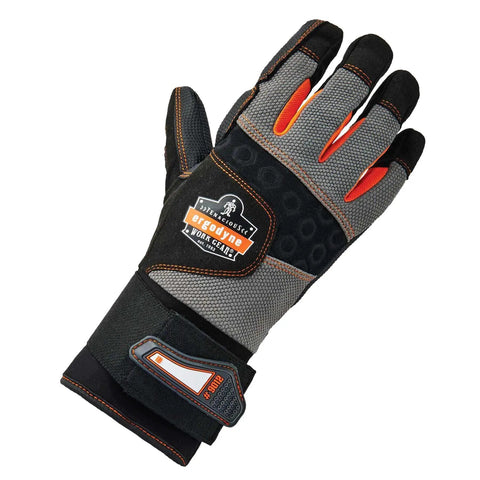ProFlex 9012 Anti Vibration Work Gloves With Full Finger Design Wrist Support Large Black ANSI And ISO Certified EN 388 Certified Palm Padding To Cut Vibration And Reduce Palm Fatigue All Day Comfort