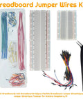 All In One Breadboard Starter Kit with 400 and 830 breadboards, 140 jumper wires, 65 flexible jumpers, tweezers for Arduino and Raspberry Pi
