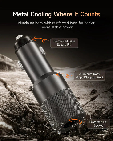 Ride Ready Vehicle Power Converter 12V To 30V Step Up Adapter 60W showing aluminum body and reinforced base for cooler power.
