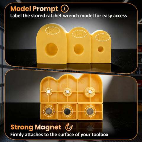 Magnetic Ratchet Organizer Kit 3 Pack Set For Your Toolbox Modular Wrench Holders With Magnetic Base