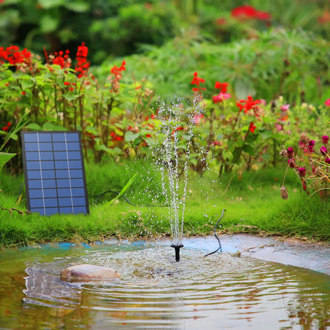 DIY Solar Fountain Pump 2.5W With Six Nozzles And Four Foot Water Pipe For Bird Bath Ponds Garden And Fish Tank Outdoor Solar Powered Water Feature Kit Easy Install No Fuss Setup in garden
