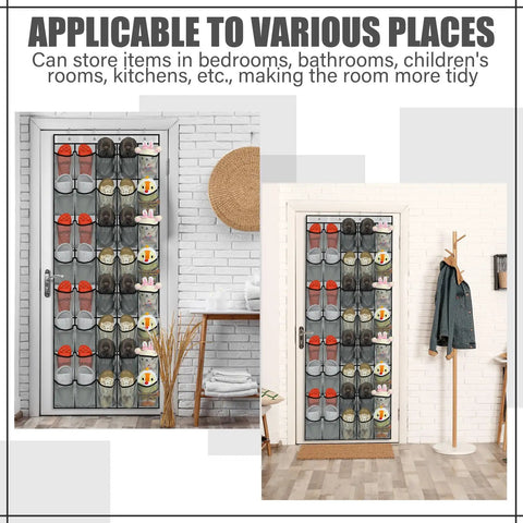 Smart Heavy Duty Over The Door Shoe Organizer Featuring Forty Roomy Mesh Pockets To Keep Sneakers Fresh While Clearing Closet And Entryway Clutter In Gray