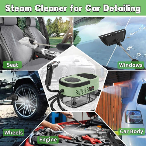 Beast 2500W Handheld Steam Cleaner With 3 Bar Pressure Quick 221 Fahrenheit Heat Up cleaning car interior and exterior