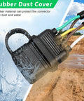 35Ft 4 Pin 5 Wire Trailer Wiring Harness With Jacketed 16AWG Cable Waterproof 4 Way Flat Plug with rubber dust cover