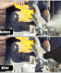 Before and after using Heavy Duty Dust Collector Bags For Miter And Table Saws With A Snug Zipper and Wire Strap.