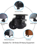 Self Leveling Swivel Caster With Ratchet Handle And Retractable Plate For Workbenches And Machines Heavy Duty Industrial Casters With Nylon Wheels