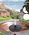 Solar Powered Fountain Pump With 4 Easy Install Nozzles And Fixer For Bird Bath in garden setting