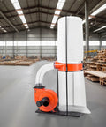 Beast 1200 CFM Dust Collector With 2.5 Micron Vortex Cone in warehouse, showing dust bag and filter bag, heavy-duty extractor