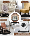 Two Piece Non Slip Diatomite Recliner Floor Protectors for Hardwood Floors under various chairs and washing machine.