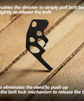 Steel Drop-In Auto Release Plate Replacement Upgrade Kit for 10-22 Rimfire Rifles displayed on wood surface