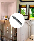 Stainless Steel Door Flush Bolt Latch 6 Inch L Type Lever Action Concealed Slide Lock Bolt Black Finish Built Tough For Secure Doors