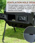 Dual Chamber 43 Gallon Compost Bin With 360 Degree Tumbling Design Large Outdoor Garden Compost Tumbler With Steel Frame And Two Sliding Doors No Fuss Setup From Kitchen To Garden Pail
