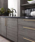 Kitchen with Oversized 18 Inch Center To Center Cabinet Pull For Large Appliances And Paneled Cabinets Champagne Bronze Finish