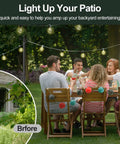 2 Pack 9 Foot Outdoor String Light Poles With Adjustable Metal Stand Go-To Choice Rust Resistant Black Finish in garden setting
