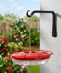Two Pack 16oz Leak Proof Dish Style Hummingbird Nectar Feeder With Built In Ant Moat Five Feeding Ports Wide Mouth For Easy Clean BPA Free Outdoor Garden Decor Gift attached to wall