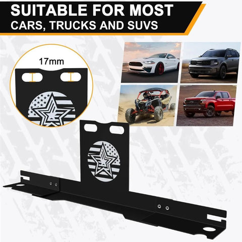 Wheel Alignment Tool With Imperial Tape Measure No Caliper Removal Upgrade Automotive Alignment Kit That Lets You Align Without Removing Calipers Heavy Duty Stainless Steel Toe Plates For Most Cars Trucks And SUVs shown with vehicles