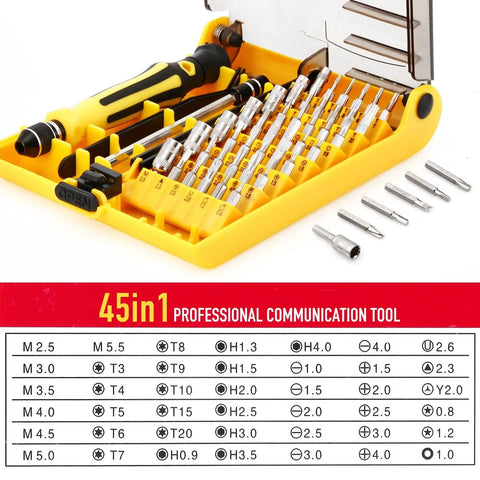 45-In-1 Mini Screwdriver Set With Torx Bits, Precision Tool Kit With Tweezers And Extension Shaft For Easy Home Repairs, Electronics Maintenance, Phone And Console Fixes, Portable Handy When You Need It